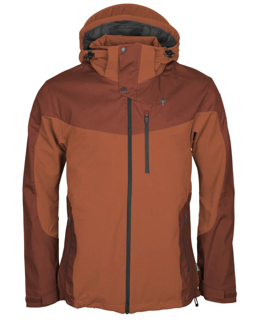 Terracotta coloured Pinewood Mens Finnveden Hybrid Jacket on white background 