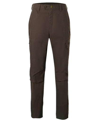 Dark Brown Coloured Pinewood Mens Finnveden Outdoor Trousers on white background 