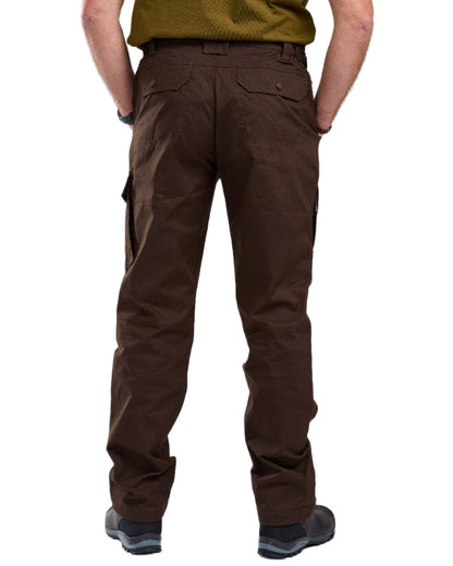 Dark Brown Coloured Pinewood Mens Finnveden Outdoor Trousers on white background 