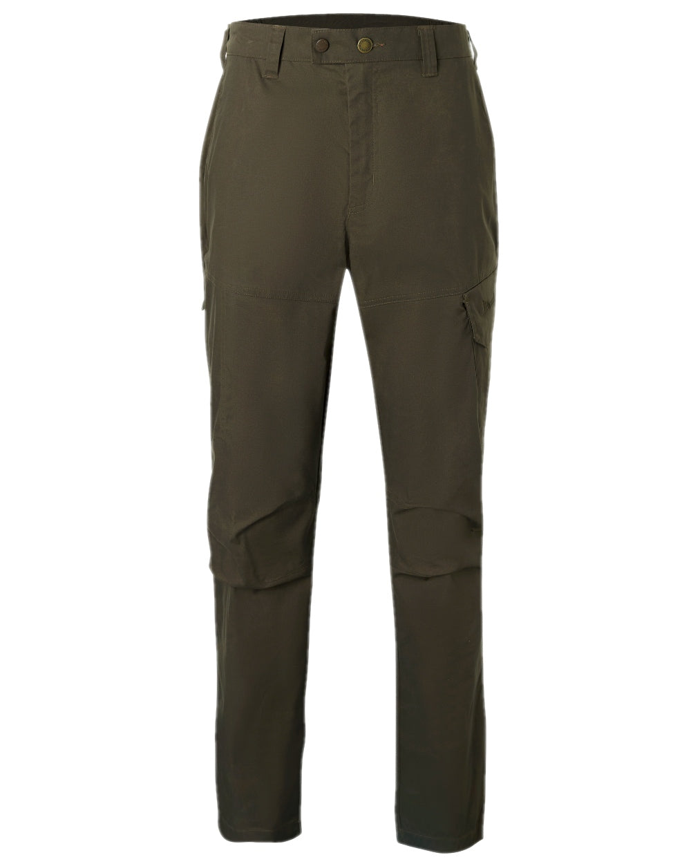 Dark Olive Coloured Pinewood Mens Finnveden Outdoor Trousers on white background 
