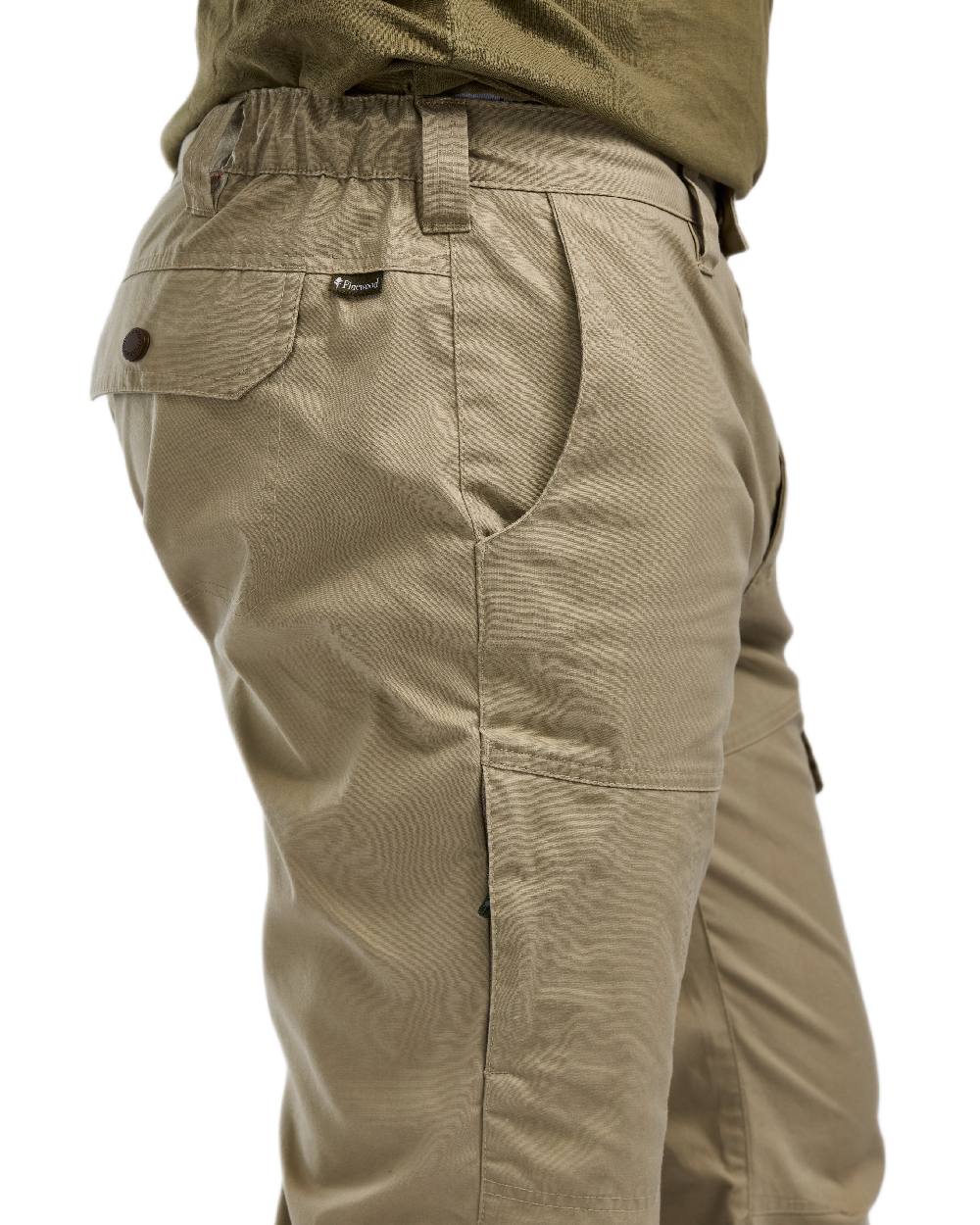 Light Khaki Coloured Pinewood Mens Finnveden Outdoor Trousers on white background 