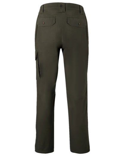 Moss Green Coloured Pinewood Mens Finnveden Outdoor Trousers on white background 