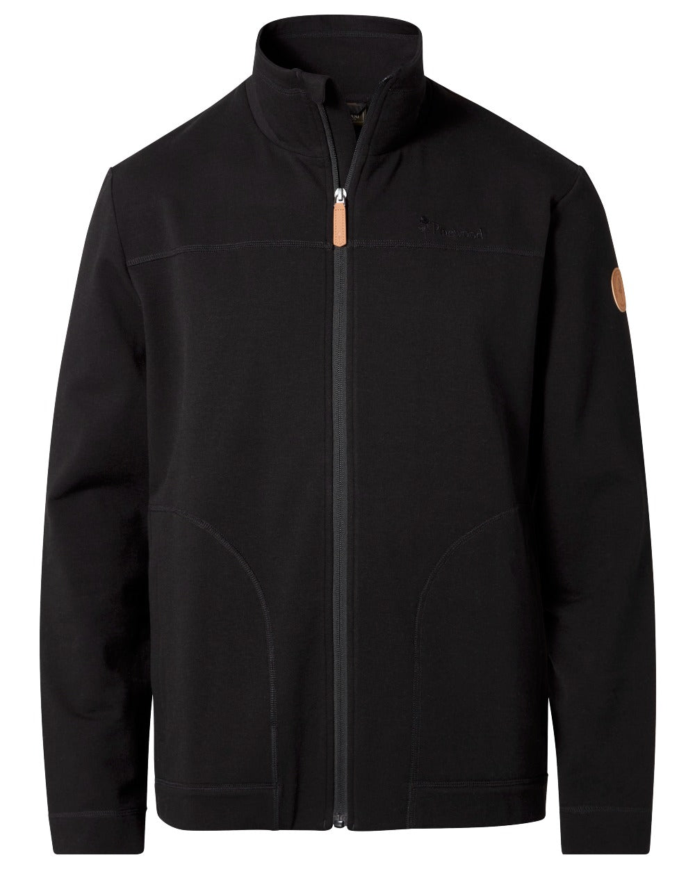 Black coloured Pinewood Mens Finnveden Powerfleece Jacket on white background 