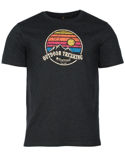 Dark Anthracite Melange coloured Pinewood Mens Finnveden Recycled T-Shirt on white background 