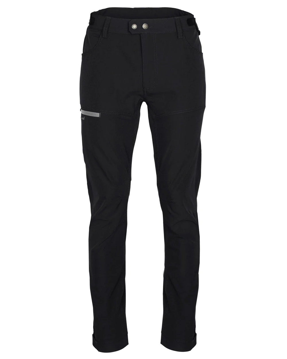 Black coloured Pinewood Mens Finnveden Trail Stretch Trousers on white background 