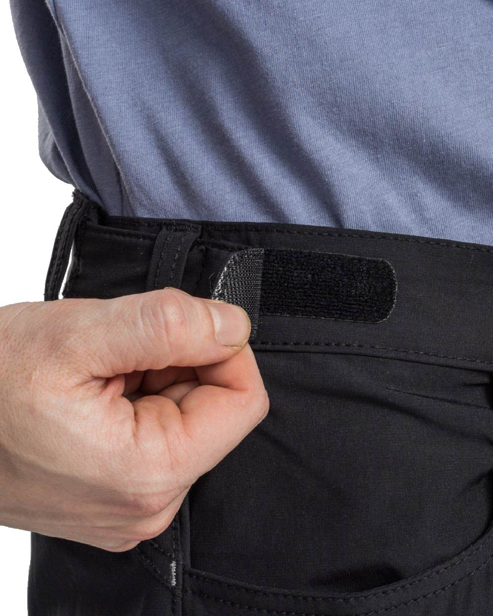 Black coloured Pinewood Mens Finnveden Trail Stretch Trousers on white background 