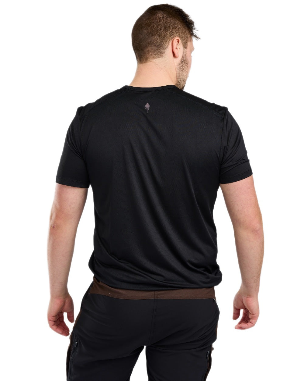 Black coloured Pinewood Mens Function T-Shirt on white background 