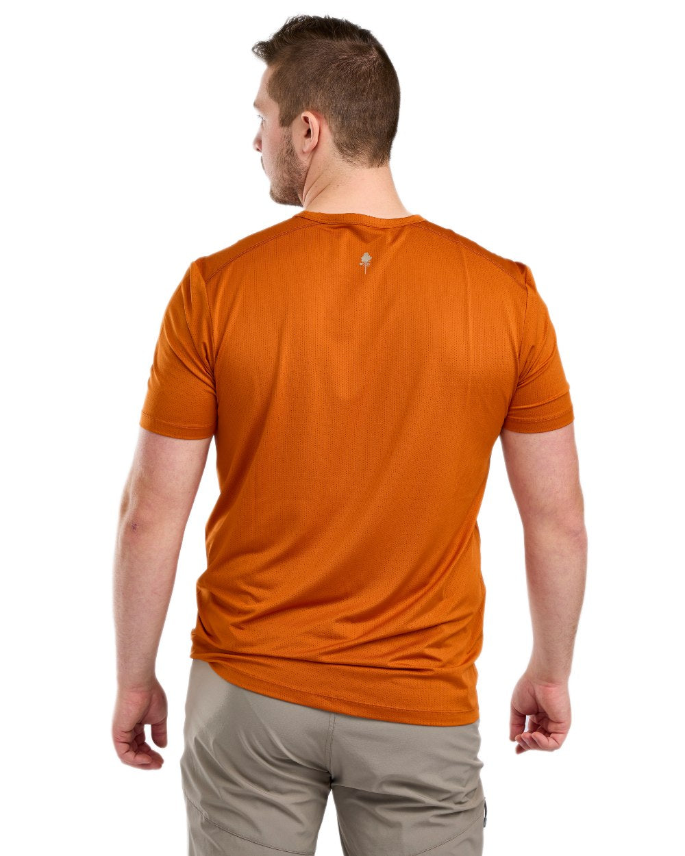 Burned Orange coloured Pinewood Mens Function T-Shirt on white background 
