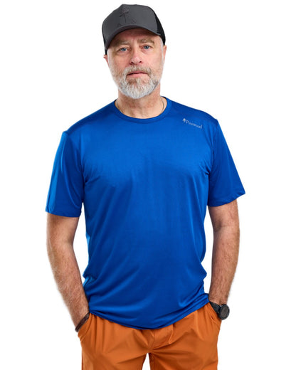 Galaxy Blue coloured Pinewood Mens Function T-Shirt on white background 