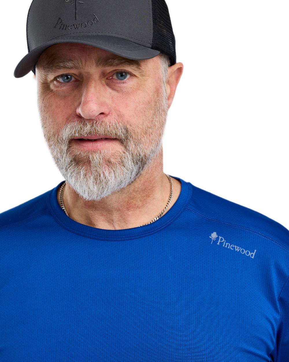 Galaxy Blue coloured Pinewood Mens Function T-Shirt on white background 