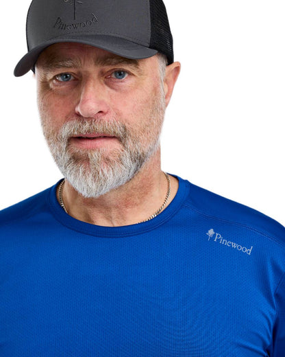 Galaxy Blue coloured Pinewood Mens Function T-Shirt on white background 