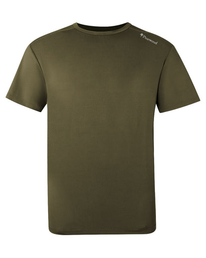 Moss Green coloured Pinewood Mens Function T-Shirt on white background 
