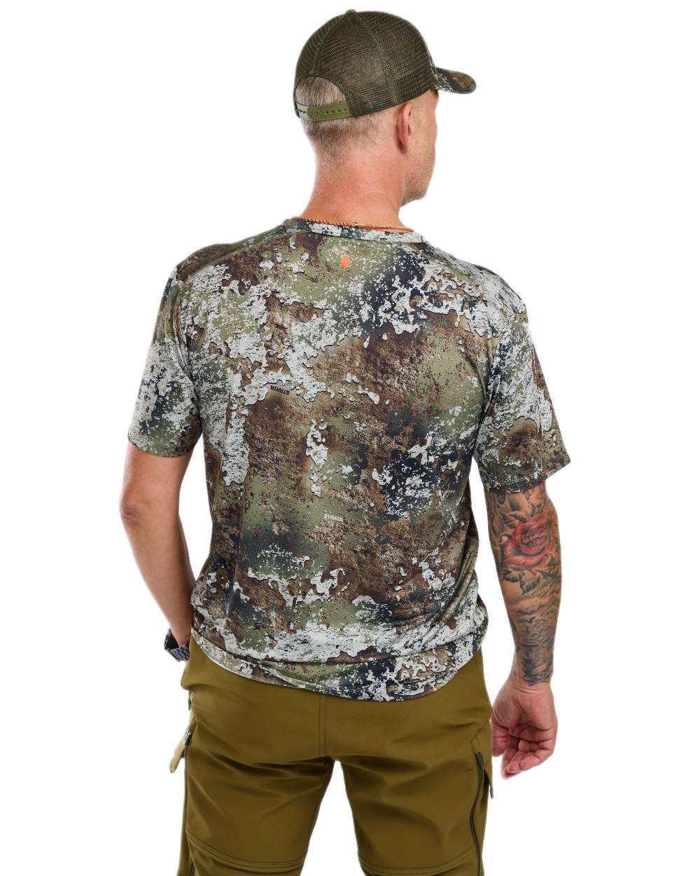 Strata coloured Pinewood Mens Furudal Camou T-Shirt on white background 