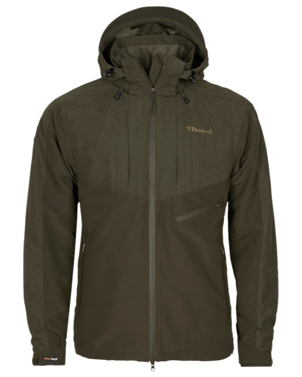 Suede Brown Dark Olive Coloured Pinewood Mens Furudal Caribou Hunt Extreme Jacket on white background 