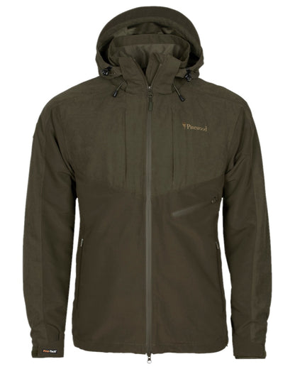 Suede Brown Dark Olive Coloured Pinewood Mens Furudal Caribou Hunt Extreme Jacket on white background 