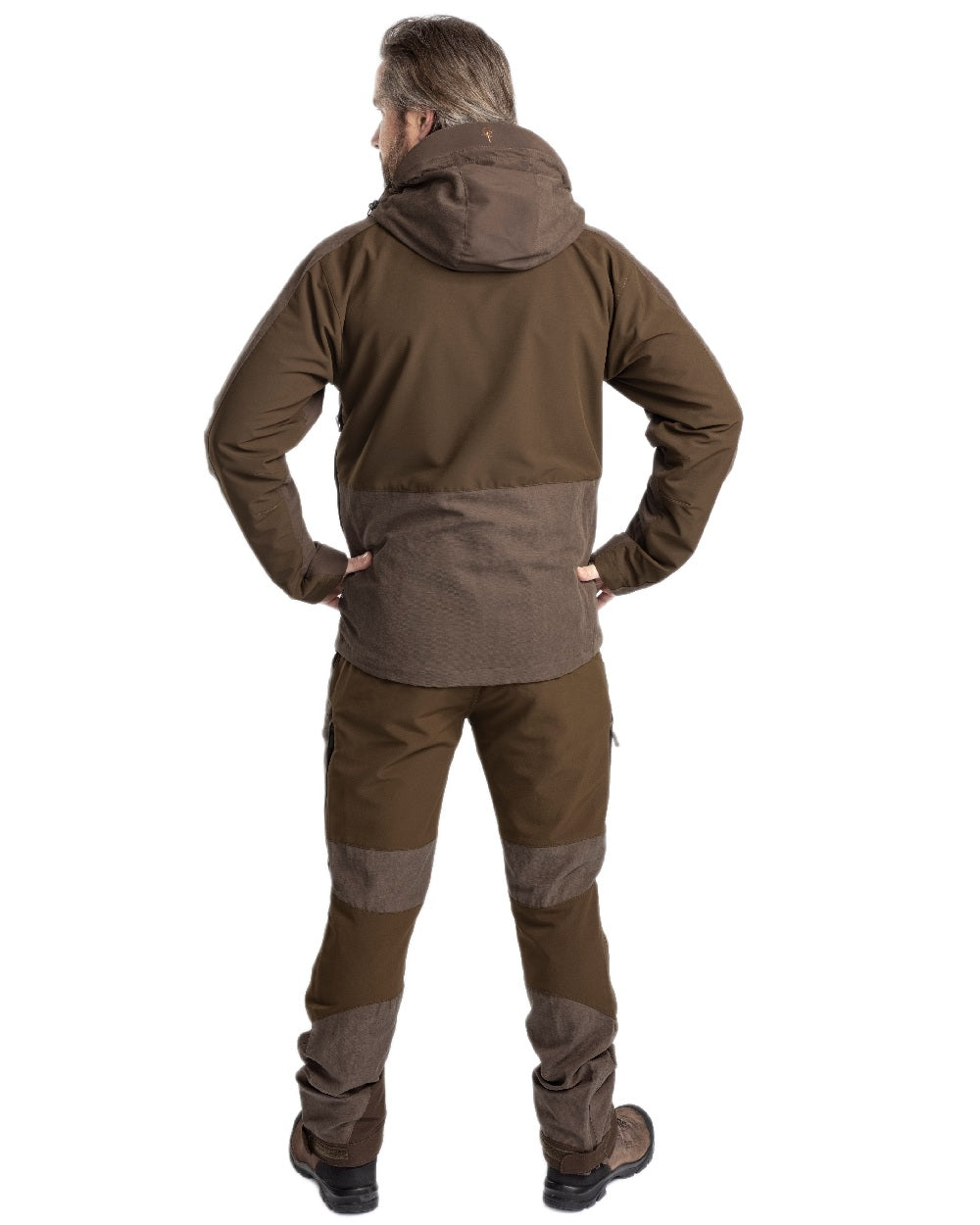 Suede Brown Dark Olive Coloured Pinewood Mens Furudal Caribou Hunt Extreme Jacket on white background 