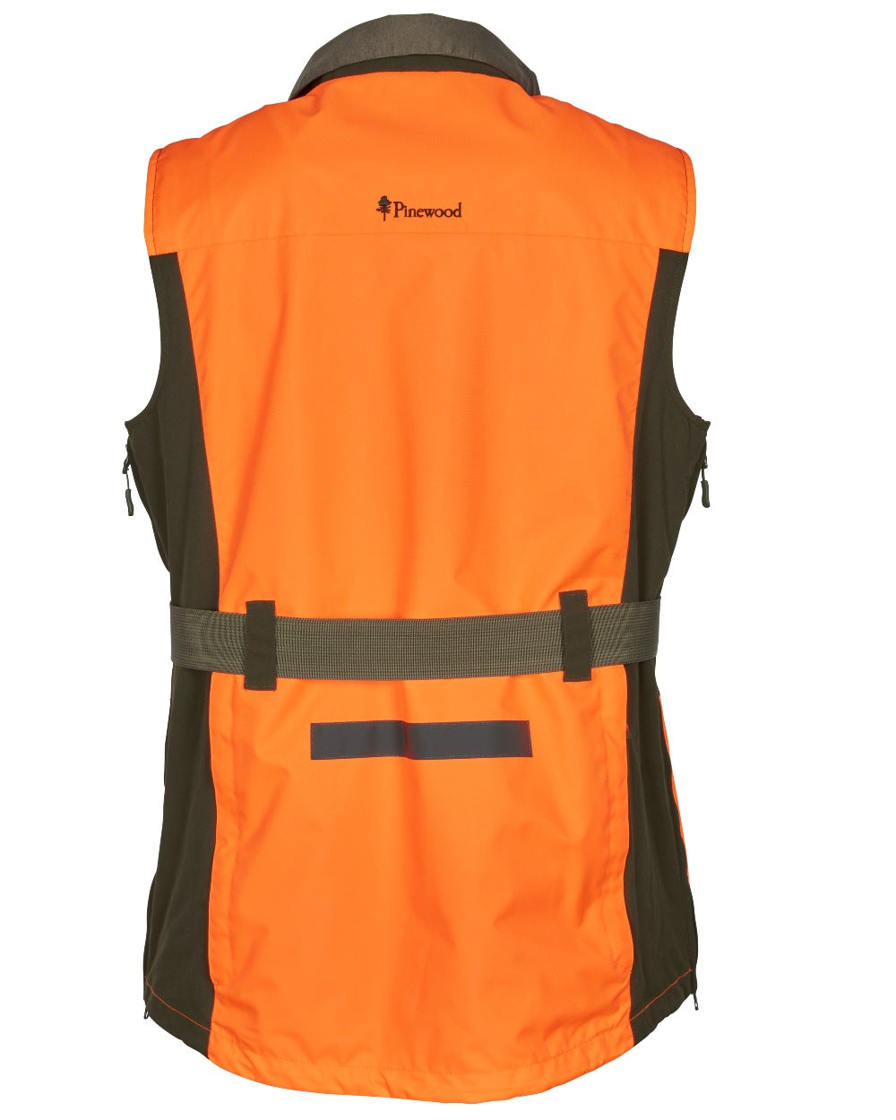 Orange Moss Green coloured Pinewood Mens Furudal Dog Handler Vest on white background 