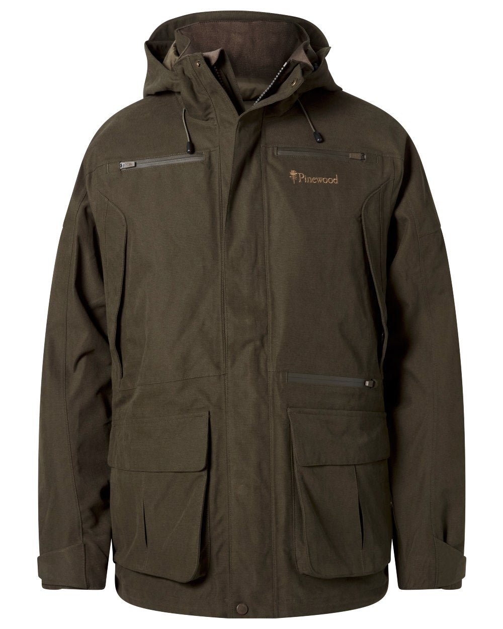 Dark Moss Green coloured Pinewood Mens Furudal Expert 2L Hunting Jacket on white background 
