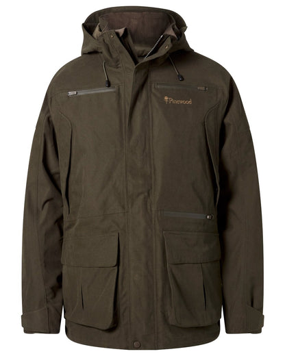 Dark Moss Green coloured Pinewood Mens Furudal Expert 2L Hunting Jacket on white background 