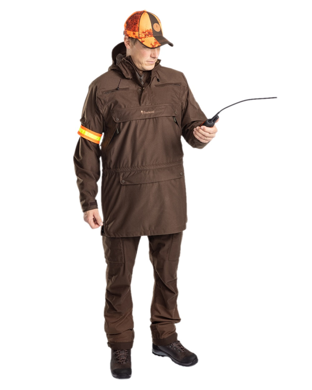 Suede Brown Coloured Pinewood Mens Furudal Hunters 2L Anorak on white background 