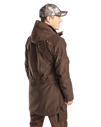 Suede Brown Coloured Pinewood Mens Furudal Hunters 2L Anorak on white background 