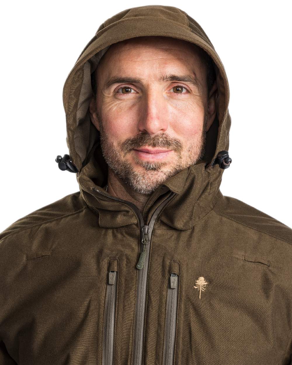 Hunting Brown Suede Brown Coloured Pinewood Mens Furudal Retriever Active Jacket on white background 