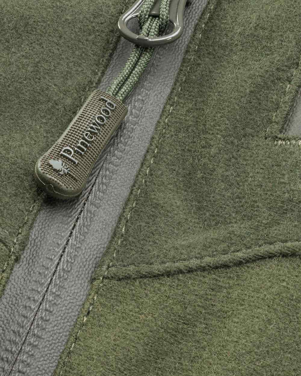 Moss green coloured Pinewood Mens Furudal Retriever Active Jacket on white background 