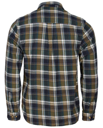 Green Navy Coloured Pinewood Mens Harjedalen Shirt on white background 