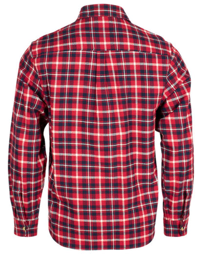 Red Navy Coloured Pinewood Mens Harjedalen Shirt on white background 