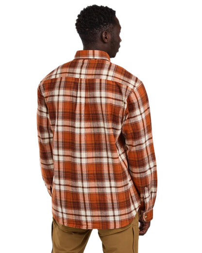Terracotta Brown coloured Pinewood Mens Harjedalen Shirt on white background 