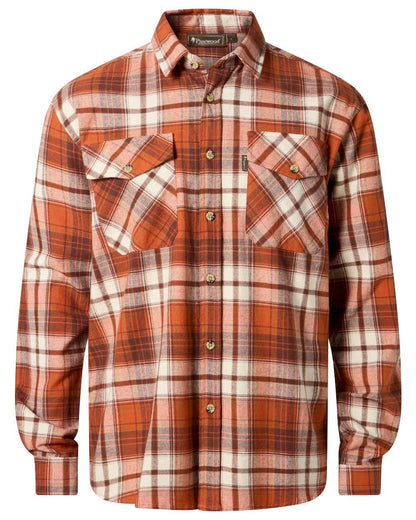 Terracotta Brown coloured Pinewood Mens Harjedalen Shirt on white background 
