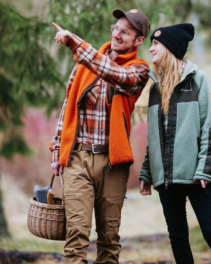 Terracotta Brown coloured Pinewood Mens Harjedalen Shirt on forest background 