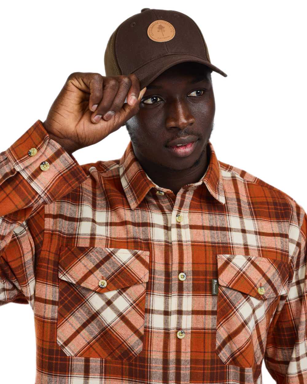 Terracotta Brown coloured Pinewood Mens Harjedalen Shirt on white background 