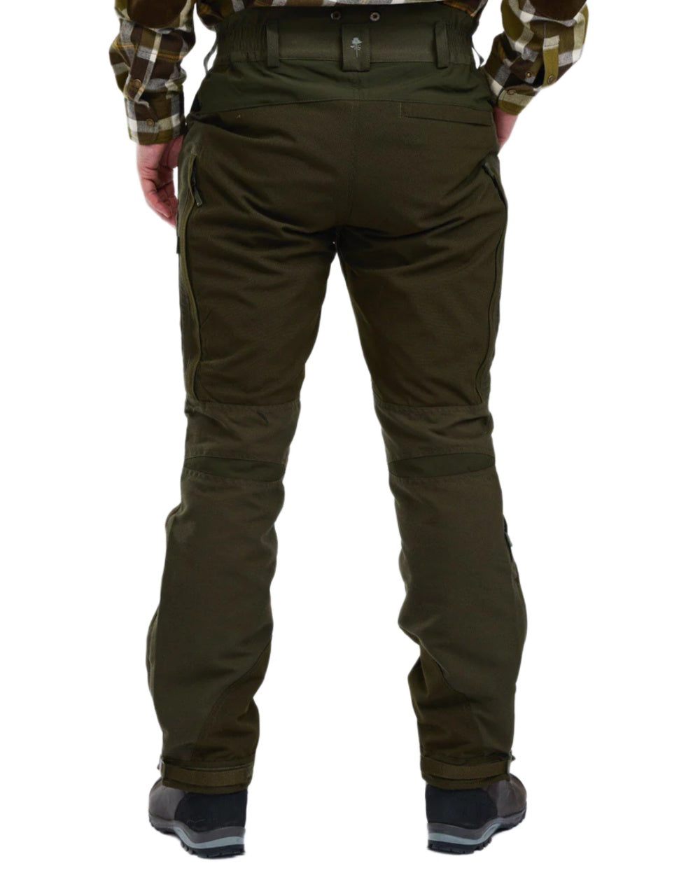 Moss Green coloured Pinewood Mens Hunter Pro Extreme 2.0 Trousers on white background 