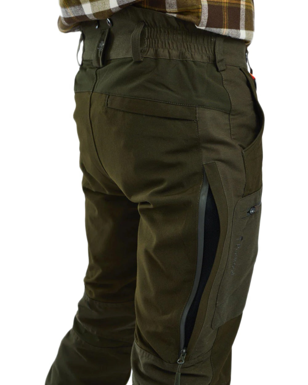 Moss Green coloured Pinewood Mens Hunter Pro Extreme 2.0 Trousers on white background 