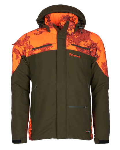 Mossgreen Strata Blaze Coloured Pinewood Mens Hunter Pro Xtreme 2.0 Camou Jacket on white background 