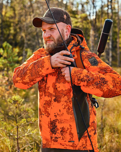 Strata Blaze Coloured Pinewood Mens Hunter Pro Xtreme 2.0 Camou Jacket on forest background 