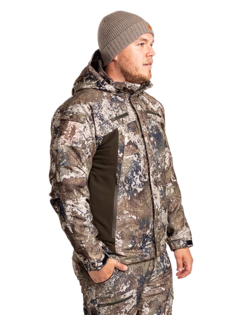 Strata Coloured Pinewood Mens Hunter Pro Xtreme 2.0 Camou Jacket on white background 