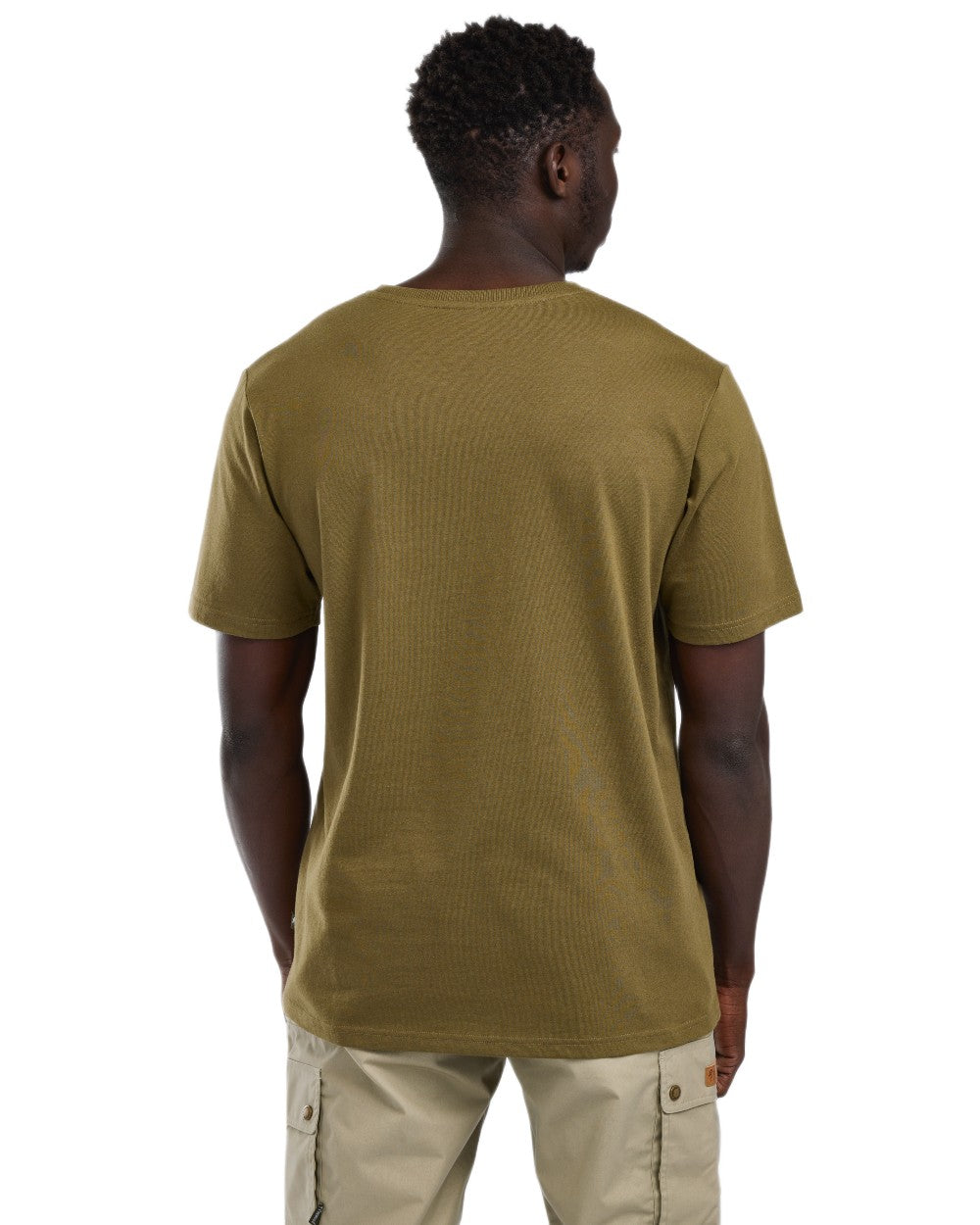 Olive Melange coloured Pinewood Mens Hunting T-Shirt on white background 