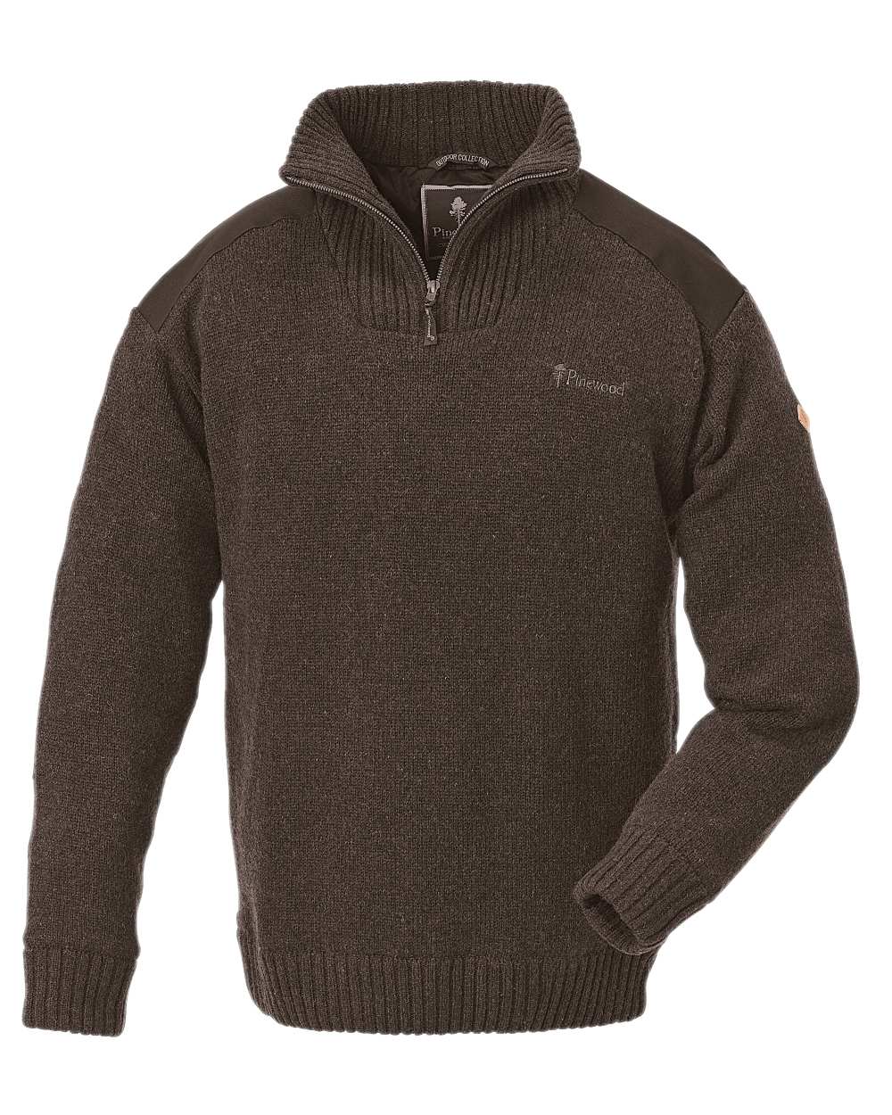 Brown Mel Coloured Pinewood Mens Hurricane Sweater on white background 