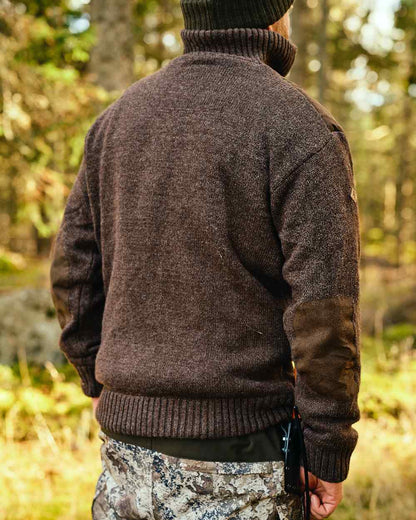 Brown Mel Coloured Pinewood Mens Hurricane Sweater on outdoor background 