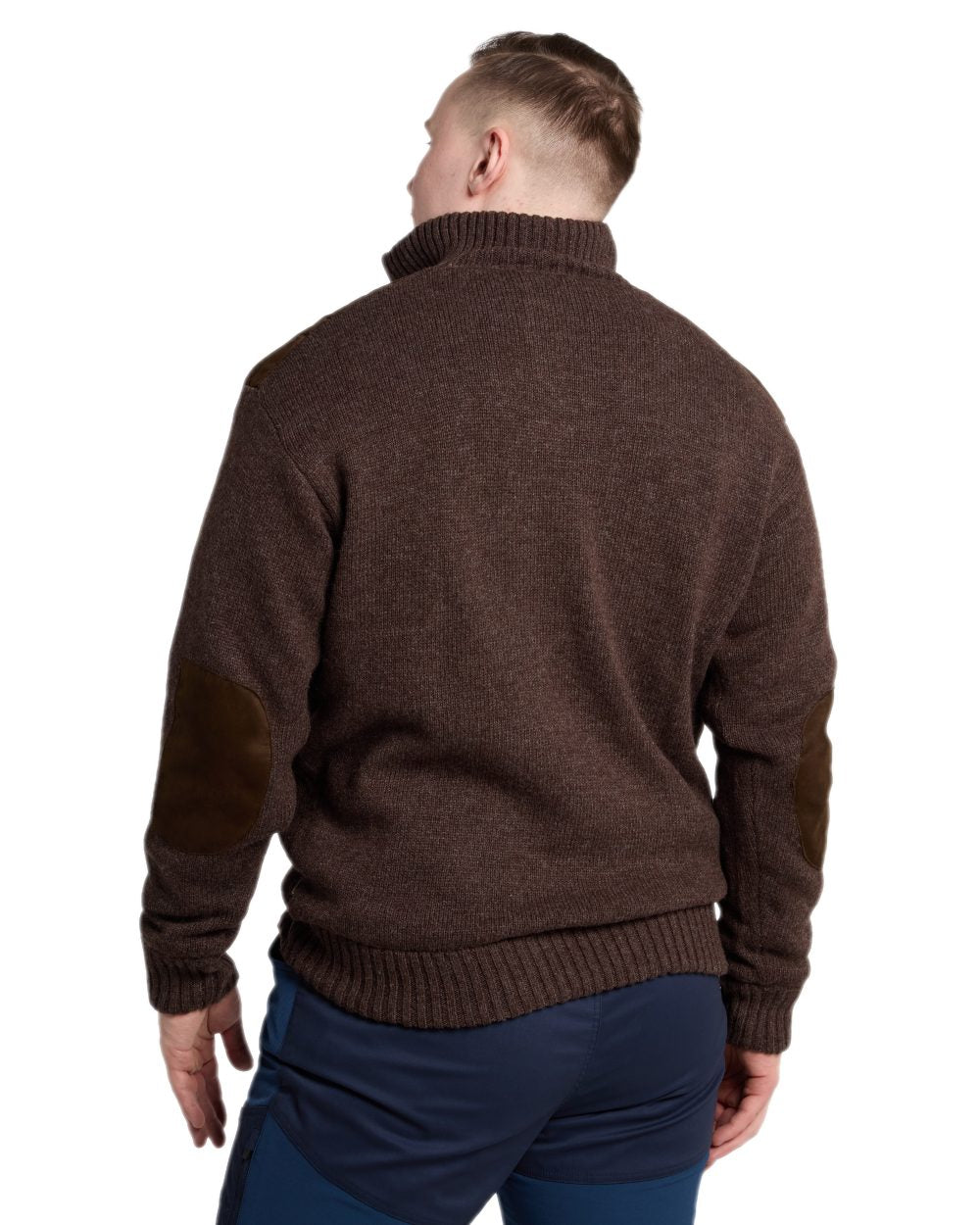 Brown Mel Coloured Pinewood Mens Hurricane Sweater on white background 