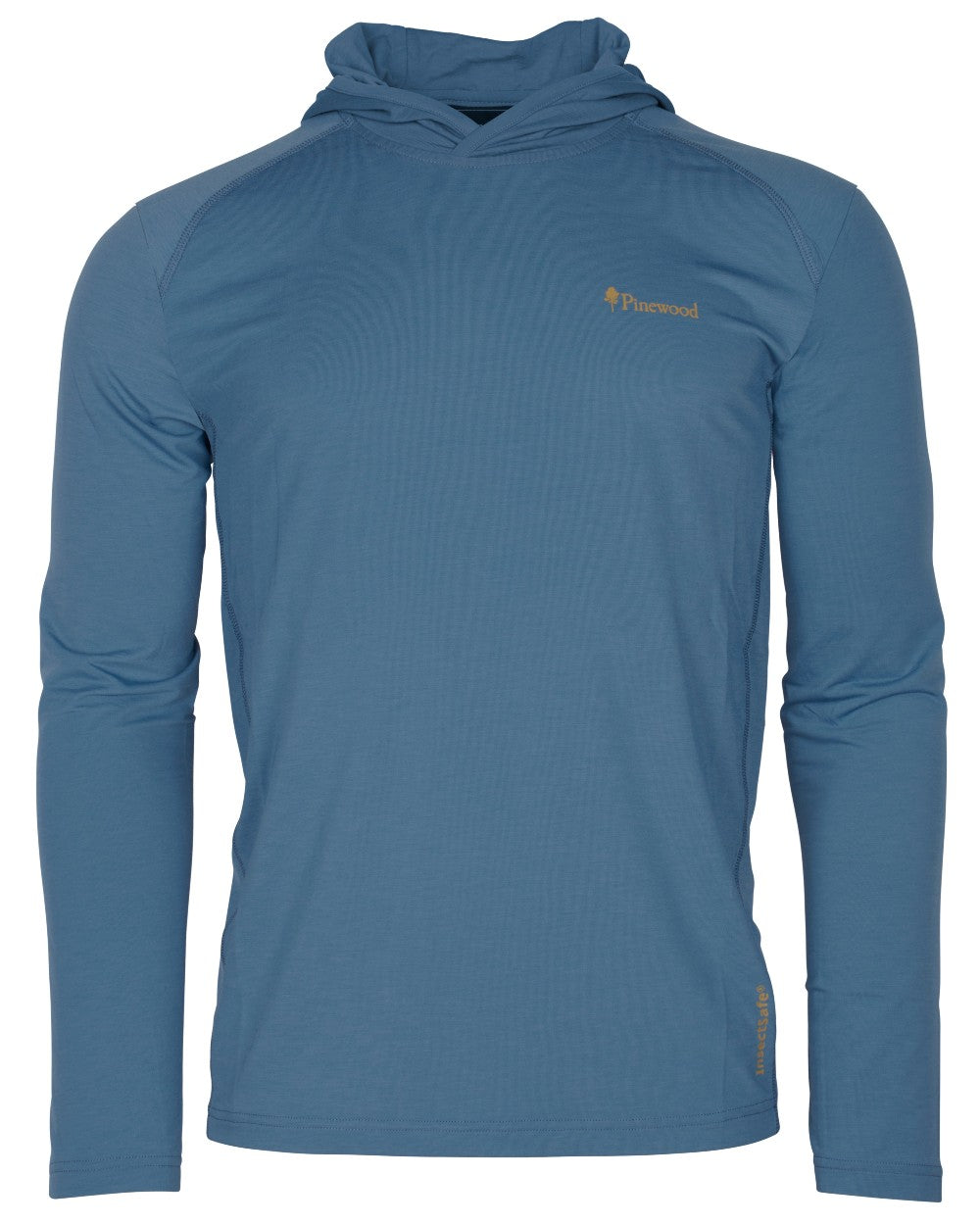 Fog Blue coloured Pinewood Mens Insectsafe Function Hoodie on white background 