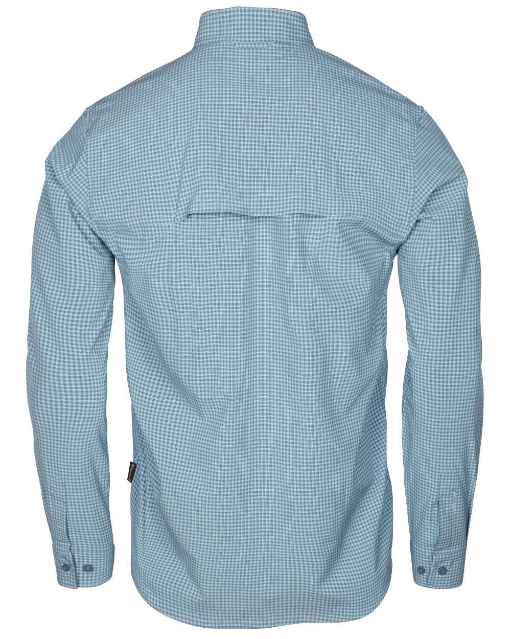 Fog Blue Off White coloured Pinewood Mens Insectsafe Long Sleeve Shirt on white background 