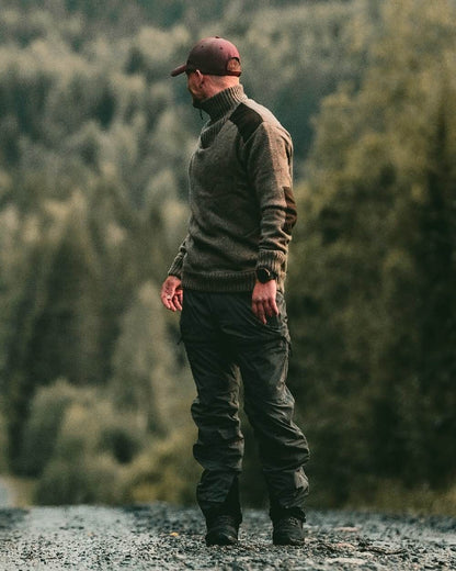 Brown Mel Coloured Pinewood Mens New Stormy Sweater on outdoor background 