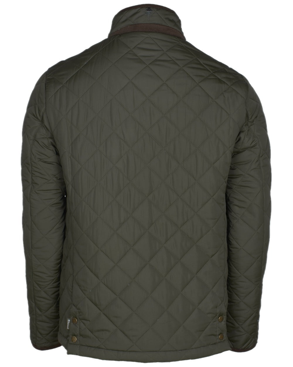 Moss Green Coloured Pinewood Mens Nydala Classic Quilted Jacket on white background 