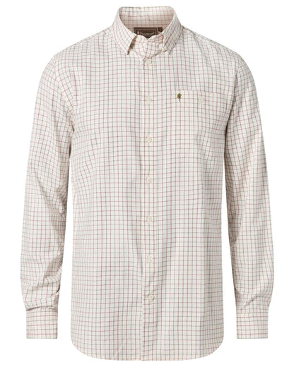Off White coloured Pinewood Mens Nydala Grouse 2.0 Shirt on white background 