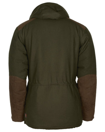 Mossgreen Suede Brown Coloured Pinewood Mens Nydala Insulation Wool Parka on white background 