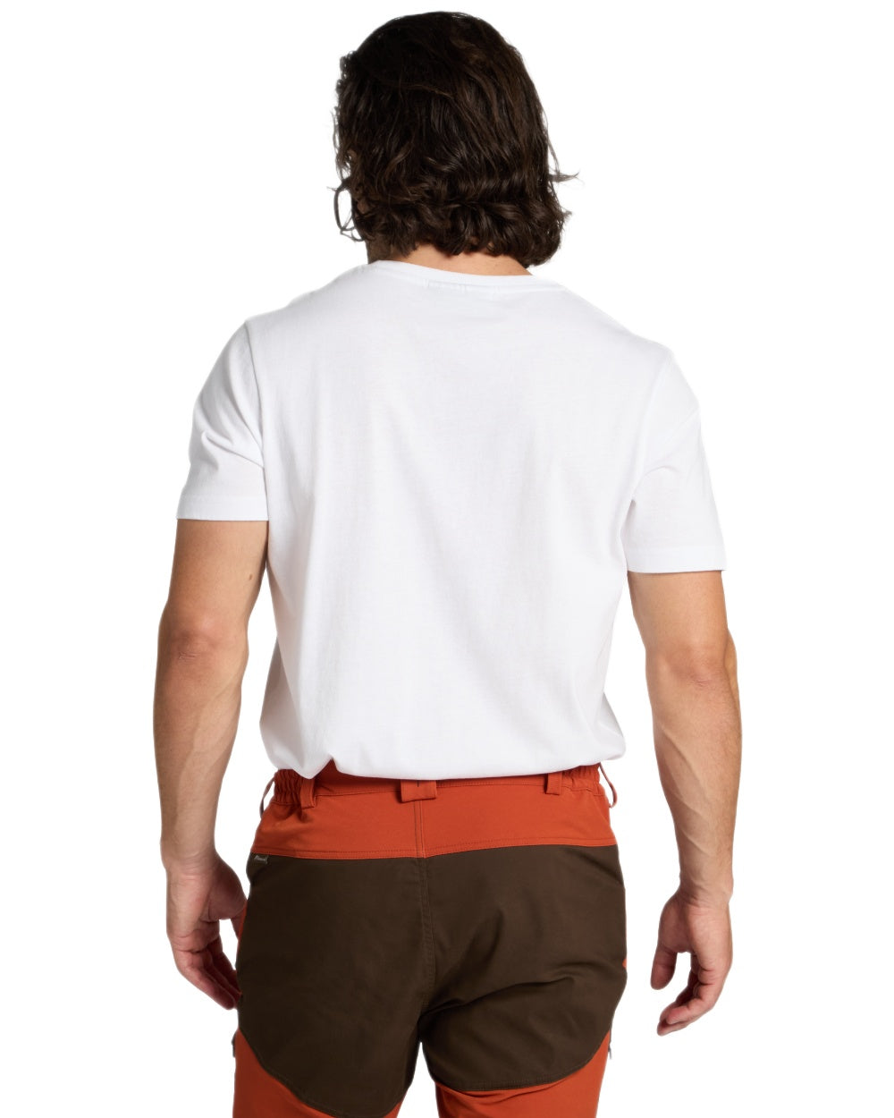Olive White Dark Anthracite coloured Pinewood Mens Outdoor 3-Pack T-Shirt on white background 