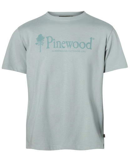 Aqua Grey coloured Pinewood Mens Outdoor Life T-Shirt on white background 
